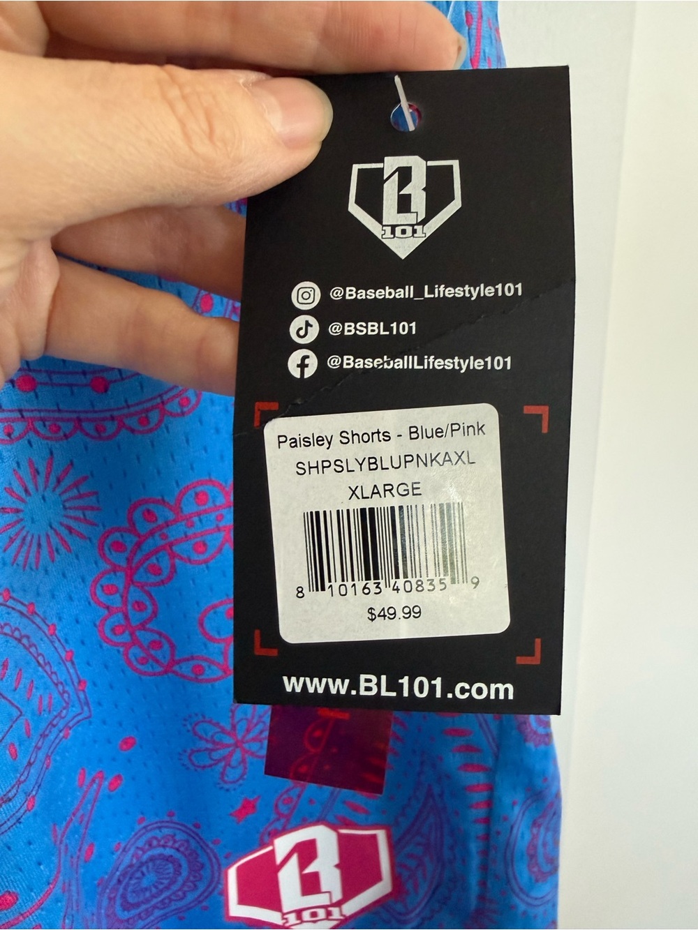 NWT Baseball Lifestyle 101 Paisley Shorts Size XL - Picture 6 of 7
